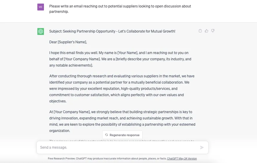 Using AI prompts to perform personal assistant tasks